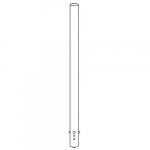 Stirring Shaft, Glass, 19mm, Polished, 48in{part} Stirring Shaft, Glass, 19mm, Polished, 48in{part}