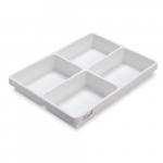 4 Compartment Drawer Organizer, White Polystyrene, Big{part}