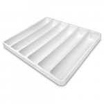 6 Compartment Drawer Organizer, White Polystyrene, Big{part}