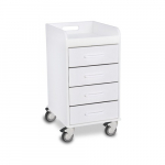 White Polyethylene Compact 4 Drawer Locking Cart{part}
