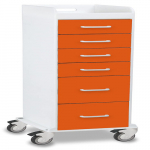Almond Beige Polyethylene Tall Locking 6 Drawer Cart{part}