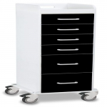 Tall Locking 6 Drawer Cart, Black Polyethylene{part}