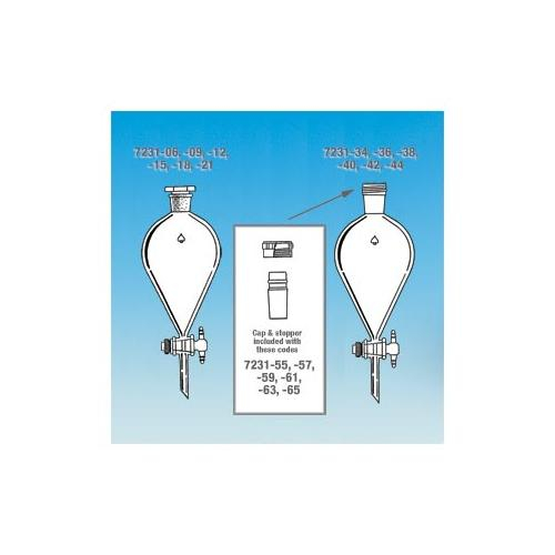 Ace Glass Inc 723163 1L Separatory Funnel With Locking Stopper