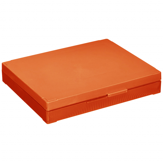 Globe Scientific 513079N Slide Box for 100 Slides, Cork Lined, Orange Color Orange Lab