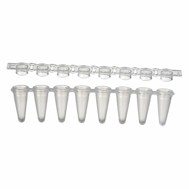 Oxford Lab Products OPTRT1 0.1 mL 8Strip PCR Tubes w/ Flat Caps