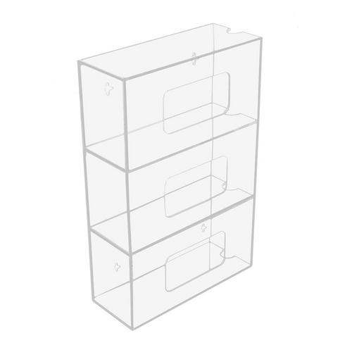 TrippNT 50826 Glove Box Holder, Triple, Side Loading, Clear Acrylic